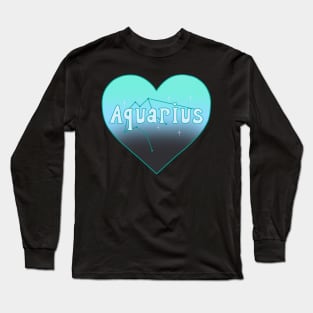 Aquarius Constellation Heart Long Sleeve T-Shirt